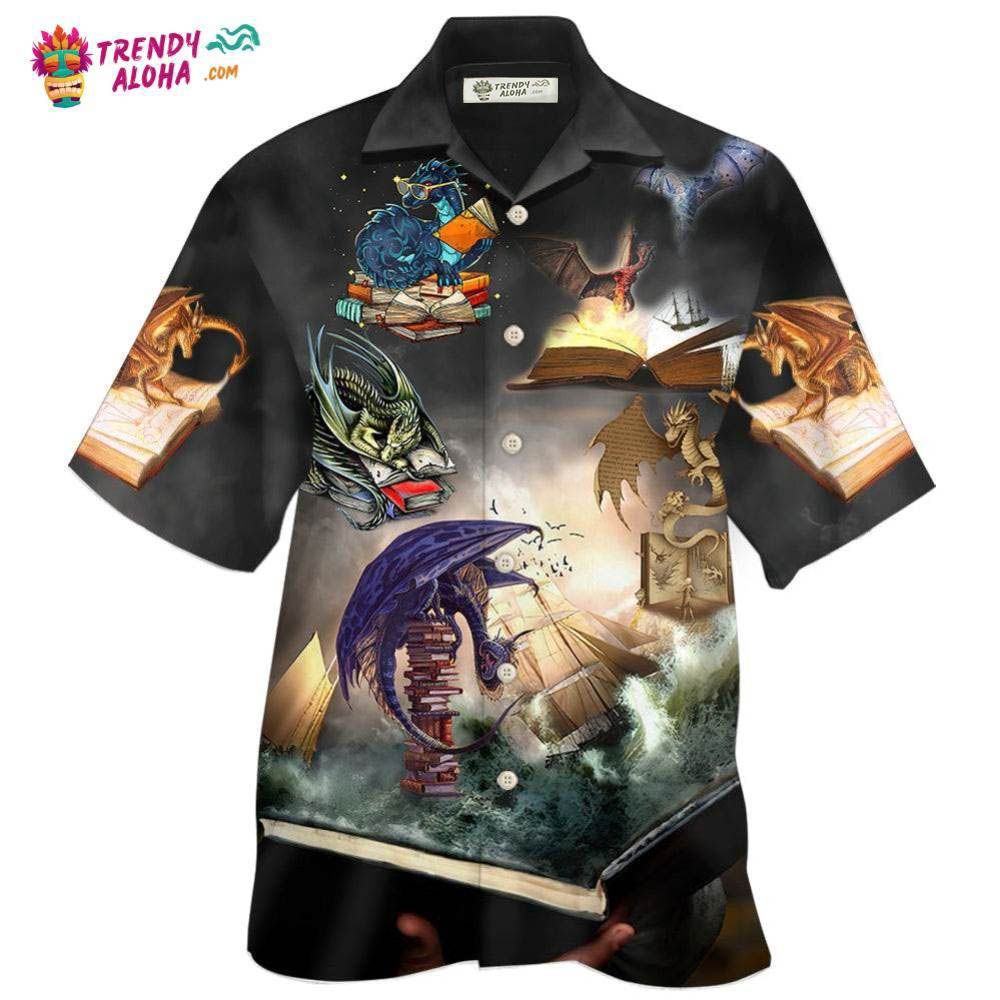 Book Reading Book Dragon Hawaiian Shirt – Trendy Aloha