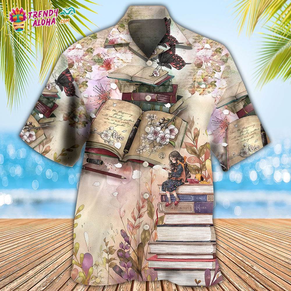 Book Reading Book Vintage Butterfly Hawaiian Shirt – Trendy Aloha