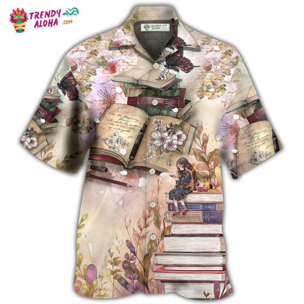 Book Reading Book Vintage Butterfly Hawaiian Shirt – Trendy Aloha