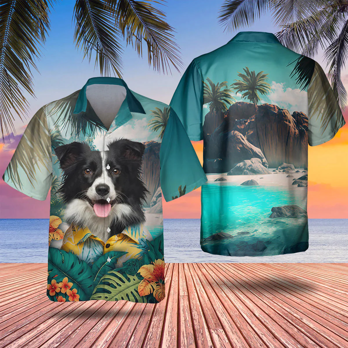 Border Collie 3D Tropical Trendy Hawaiian Shirt, Dog Lover Trendy Hawaiian Shirt, Summer Gift For Men And Women Border Collie 3D Tropical Trendy Hawaiian Shirt, Dog Lover Trendy Hawaiian Shirt, Summer Gift For Men And Women