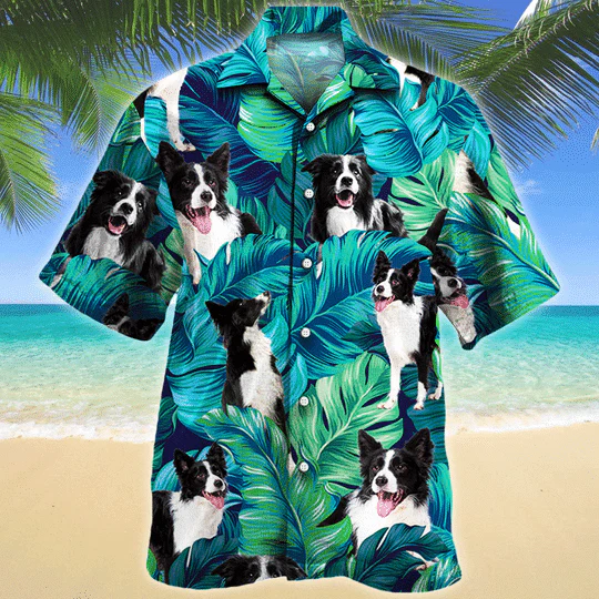 Border Collie Dog Lovers Hawaiian Style For Summertime All Printed 3D Hawaiian Shirt