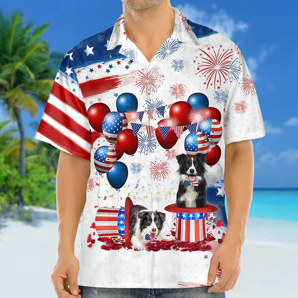 Border Collie Independence Day Trendy Hawaiian Shirt For Men And Women, 4Th Of July Trendy Hawaiian Shirt