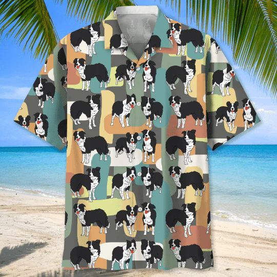 Border Collie Pattern For Dog Lover All Printed 3D Hawaiian Shirt