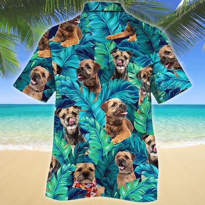 Border Terrier Floral Pattern Hawaiian Shirts