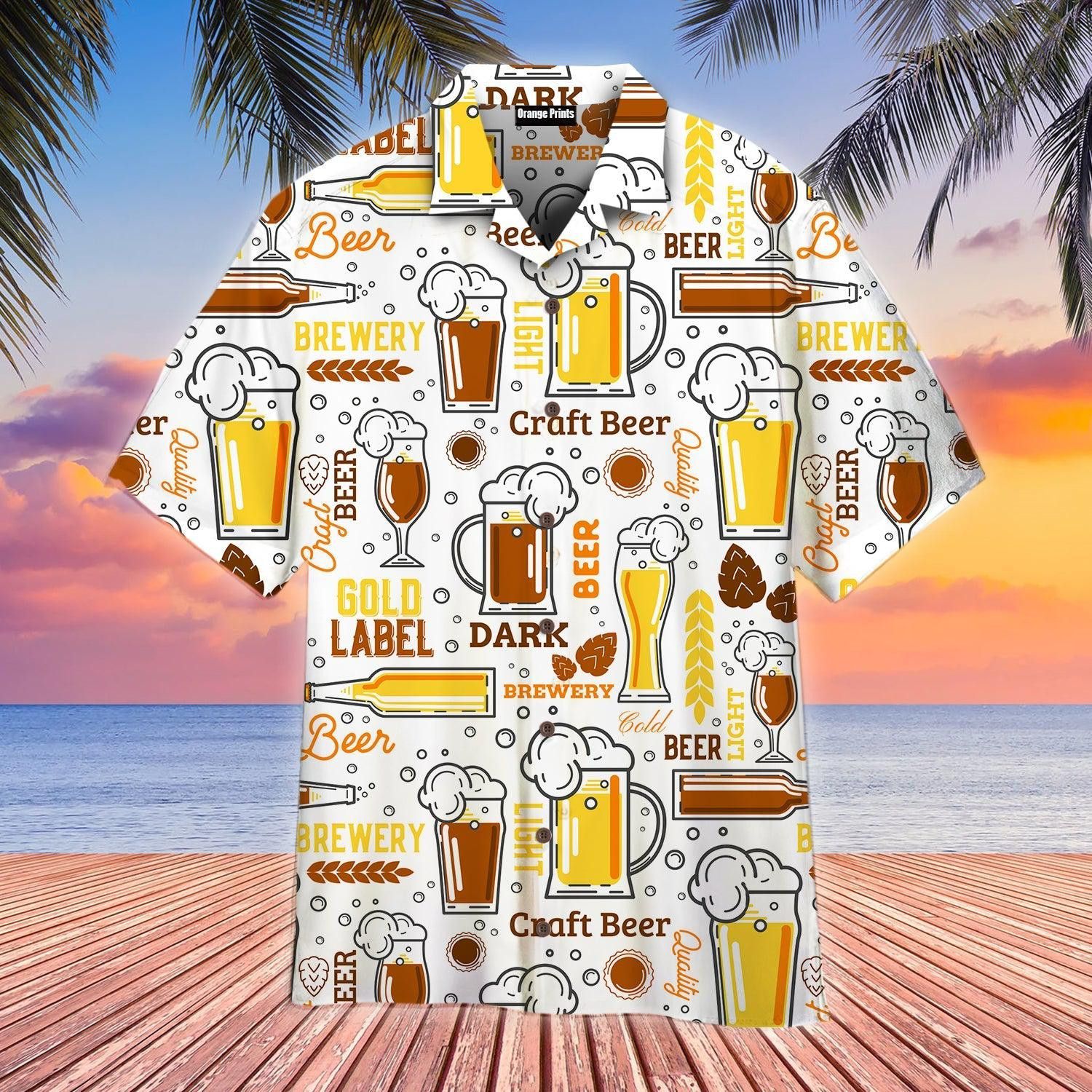 Born Beer Enthusiast in Drink Lover Hawaiian Shirt
