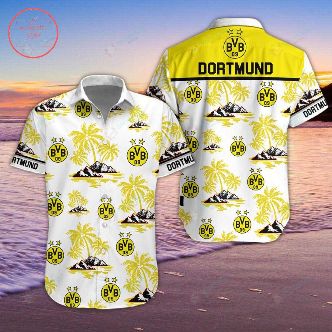 Borussia Dortmund Coconut Tree Island Trendy Hawaiian Shirt Aloha Shirt