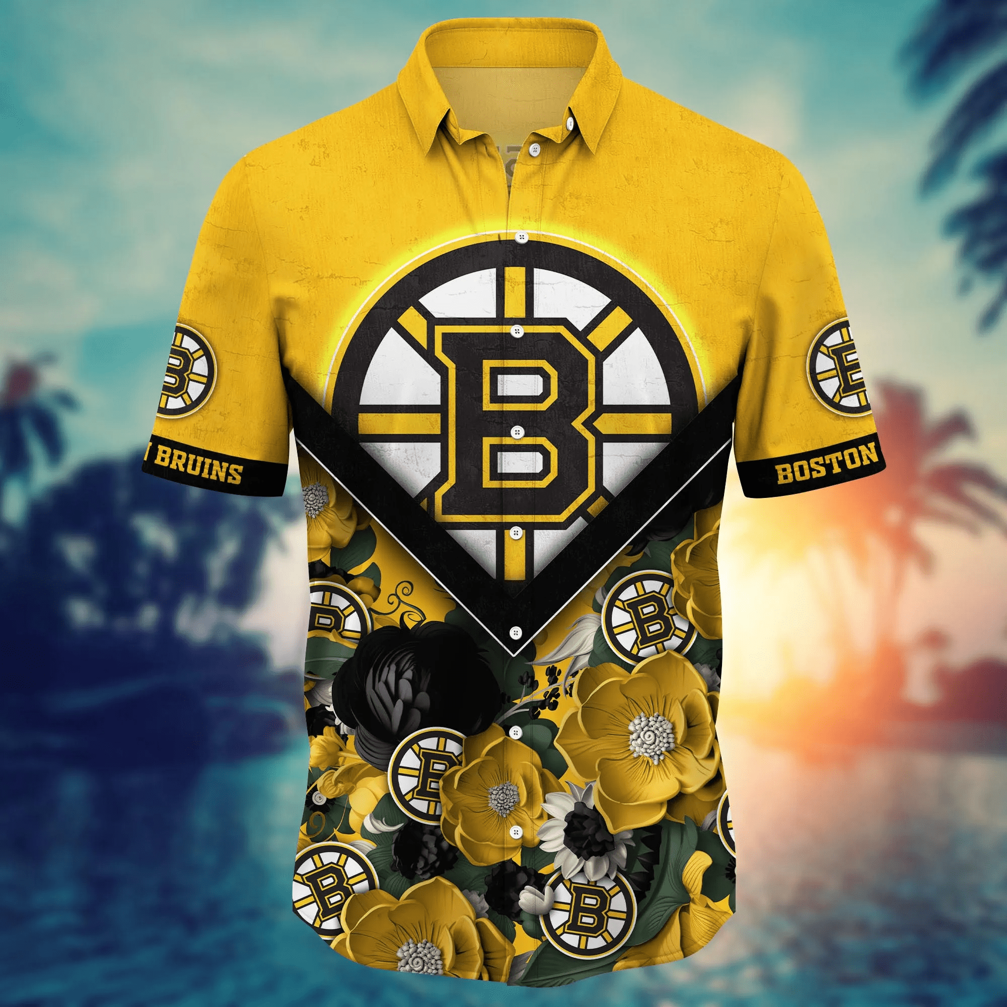 Boston Bruins NHL Hawaiian Shirt Custom Hiking Aloha Shirt