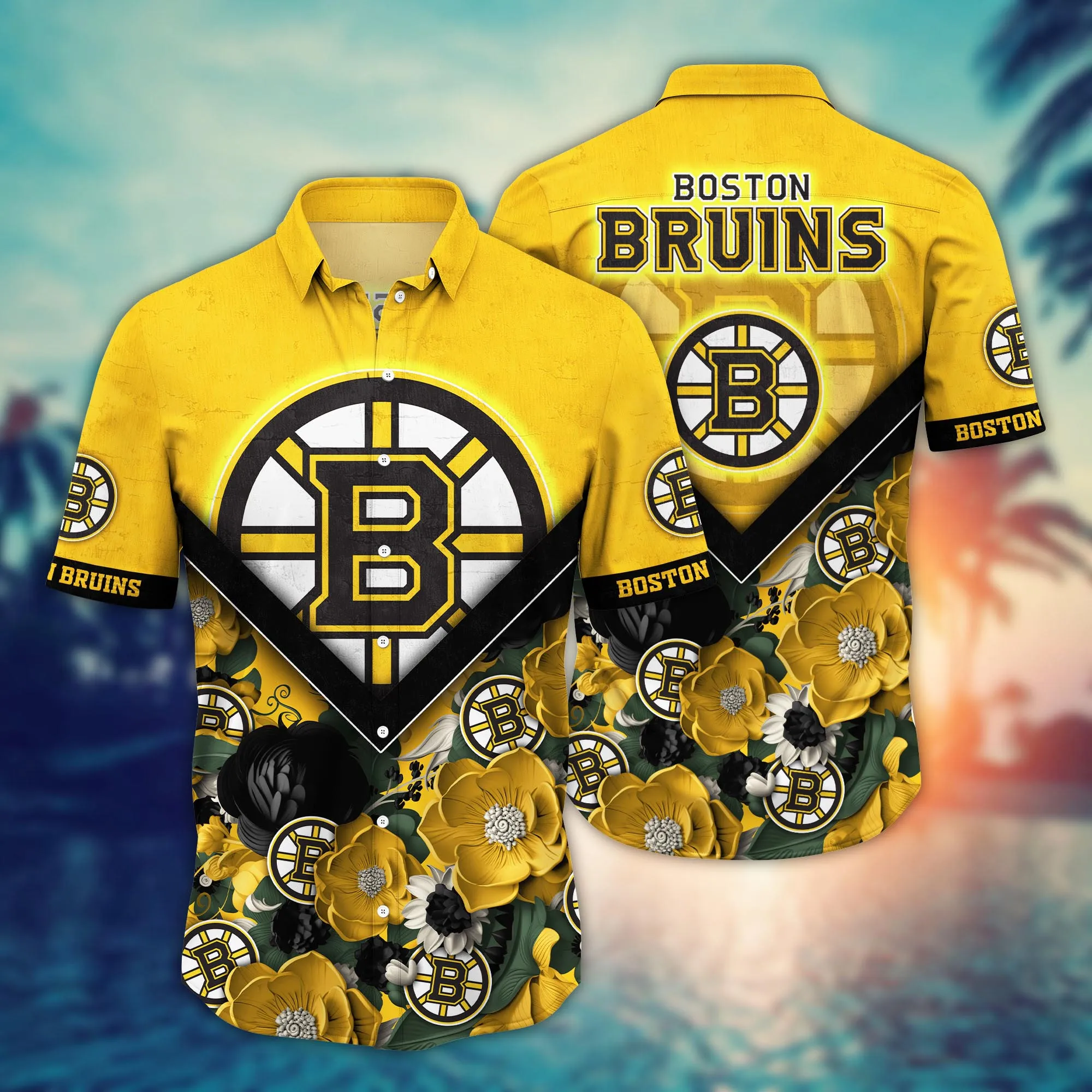 Boston Bruins NHL Hawaiian Shirt Custom Hiking Aloha Shirt