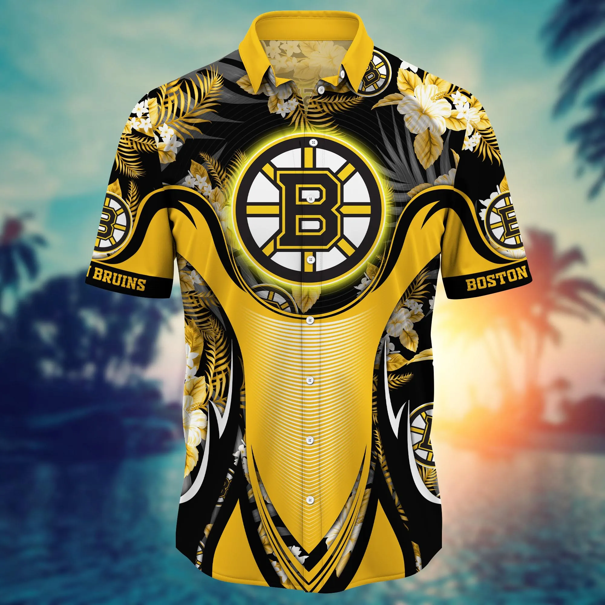 Boston Bruins NHL Hawaiian Shirt Hot Sands Aloha Shirt