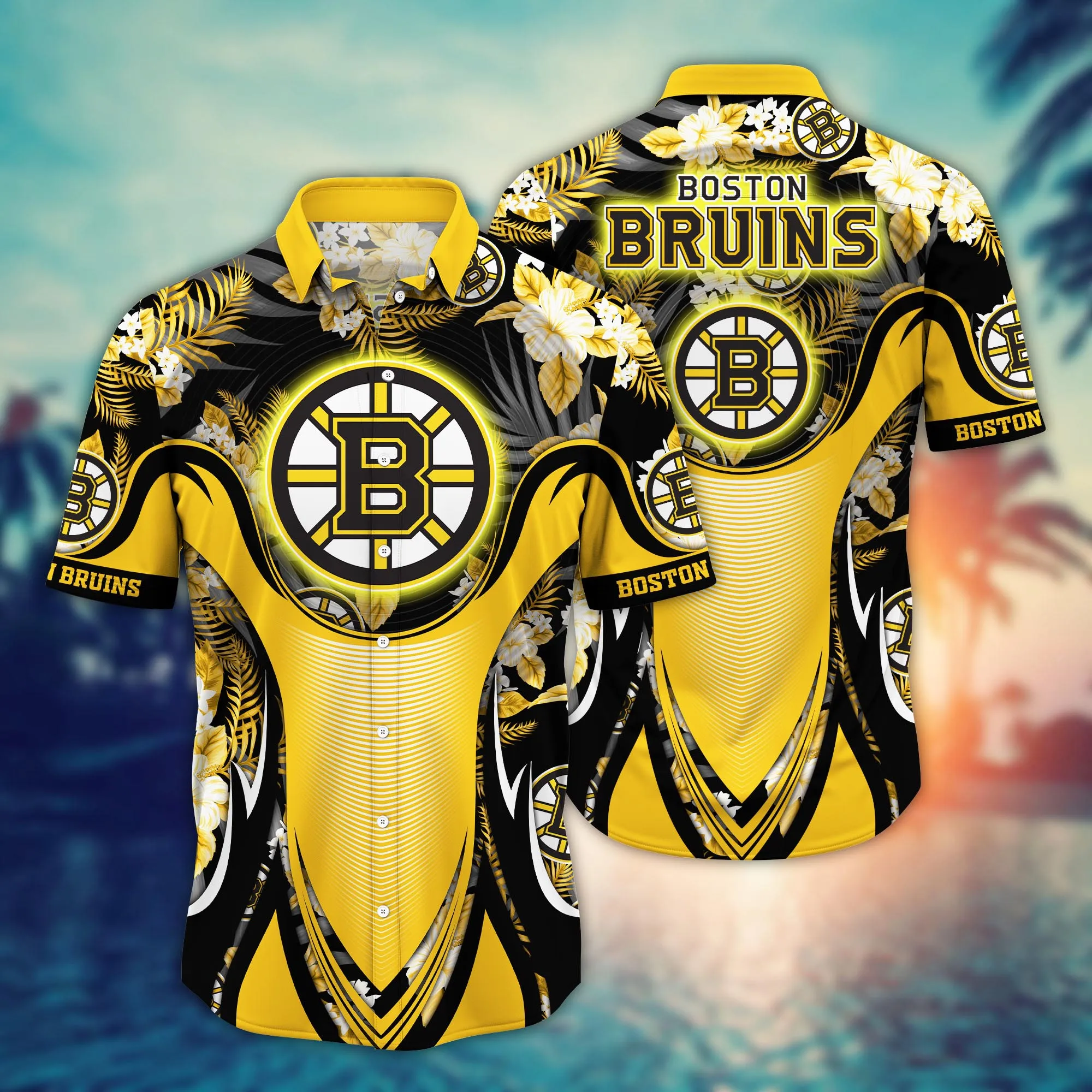 Boston Bruins NHL Hawaiian Shirt Hot Sands Aloha Shirt