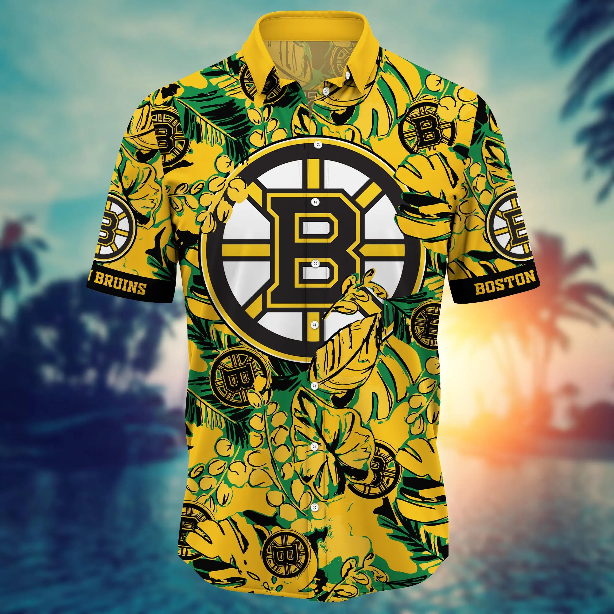 Boston Bruins NHL Hawaiian Shirt Mid-Year Footie Shirts