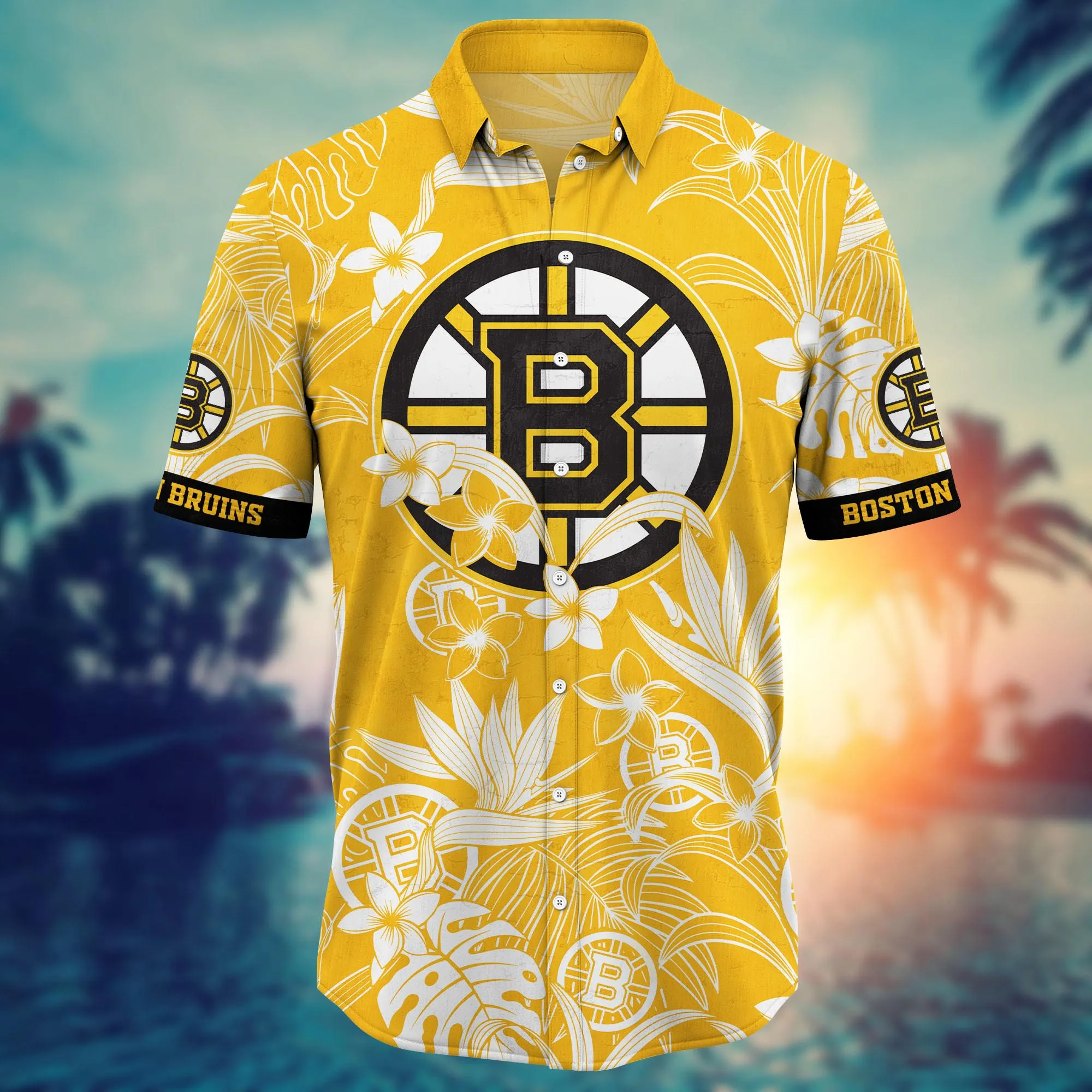 Boston Bruins NHL Hawaiian Shirt Ocean Waves Aloha Shirt