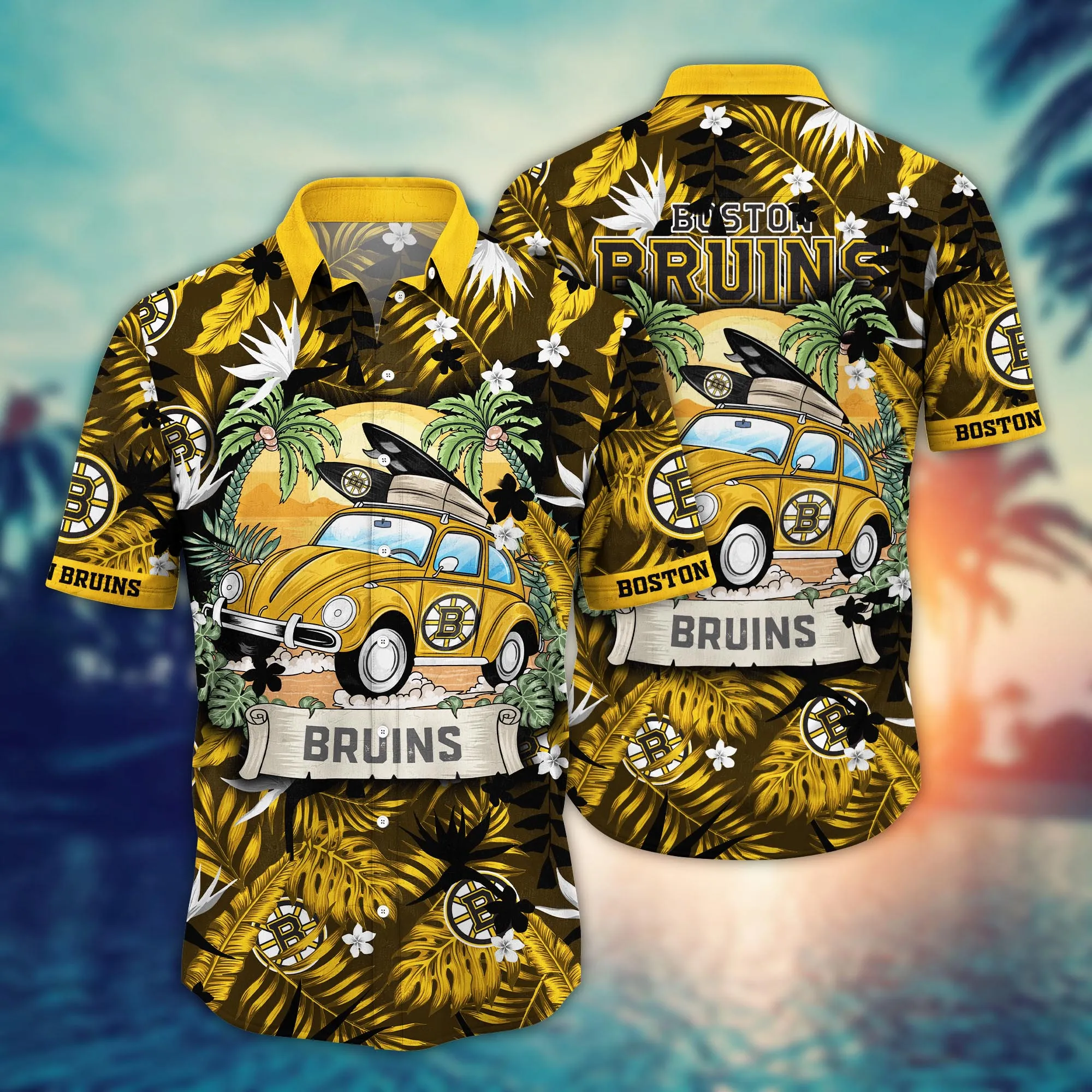 Boston Bruins NHL Hawaiian Shirt Sun Showerstime Footballing Event Shirts Boston Bruins NHL Hawaiian Shirt Sun Showerstime Footballing Event Shirts