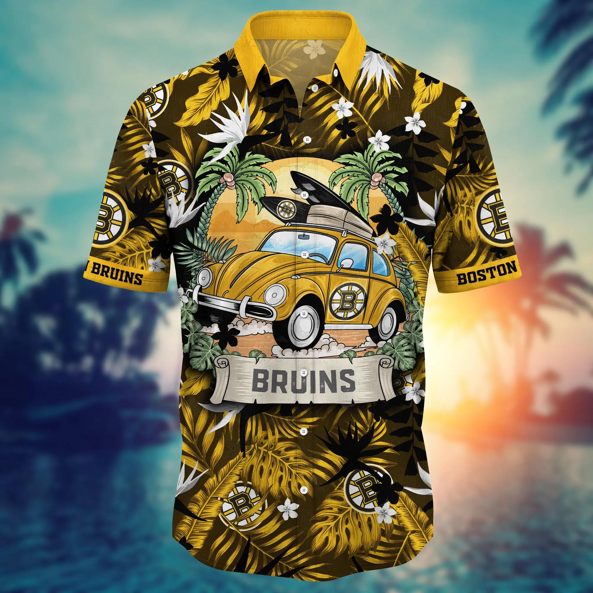 Boston Bruins NHL Hawaiian Shirt Sun Showerstime Footballing Event Shirts