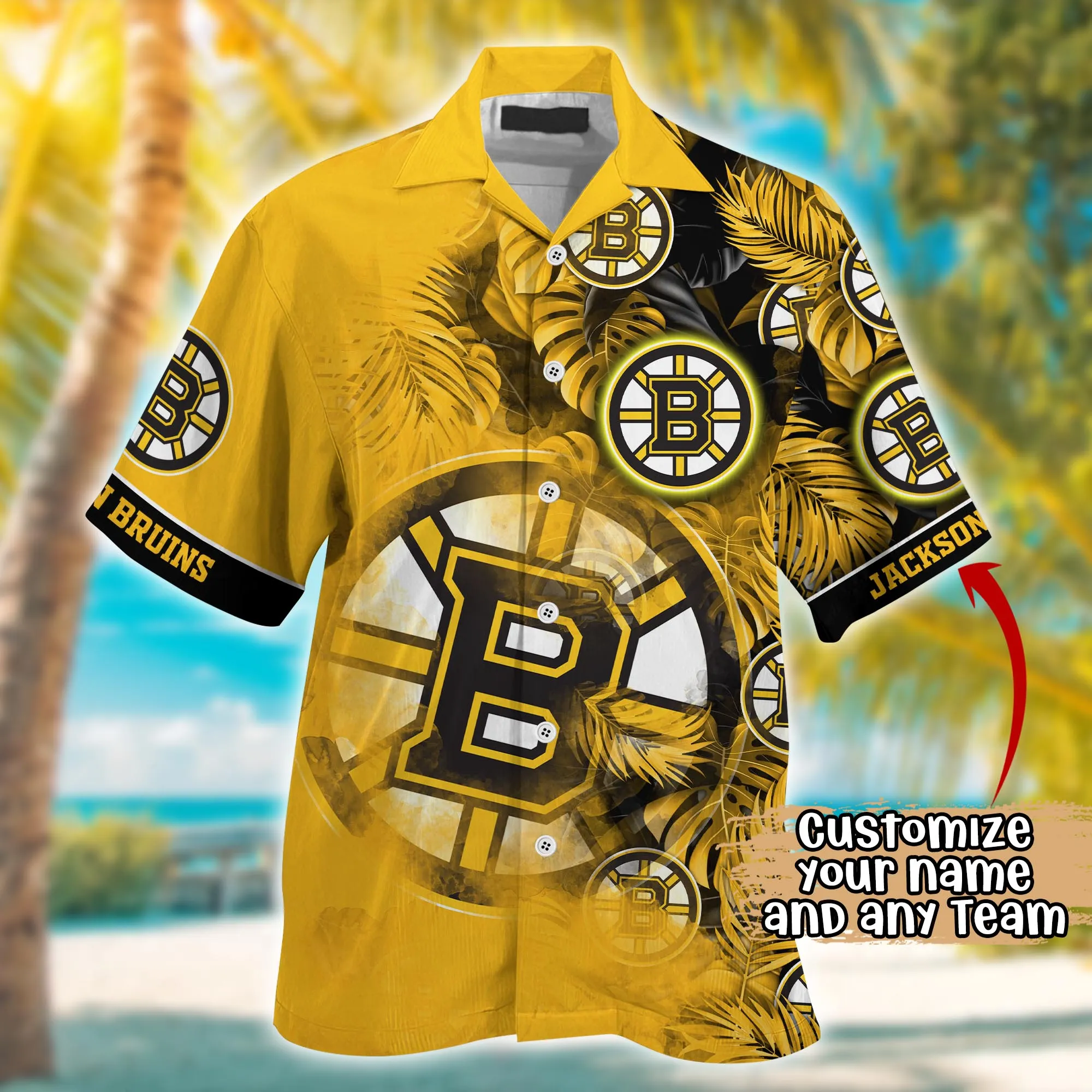 Boston Bruins NHL Summer Hawaii Shirt And Tshirt Custom Aloha Shirt
