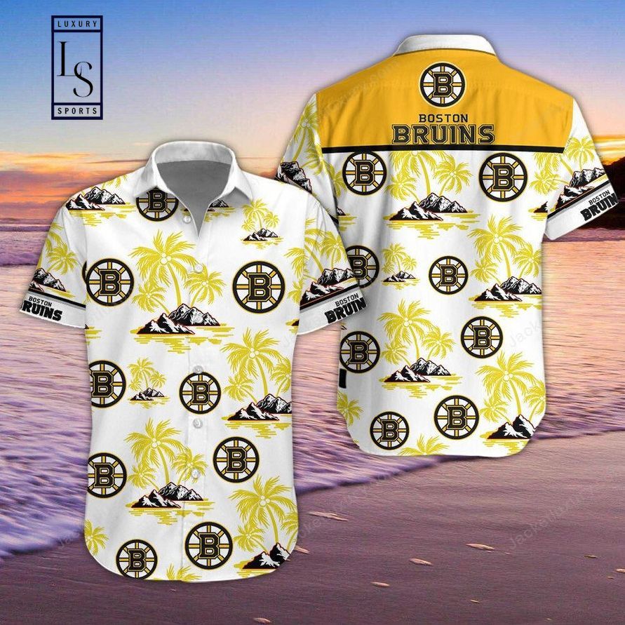 Boston Bruins Themed Hawaiian Shirt with Shorts Set