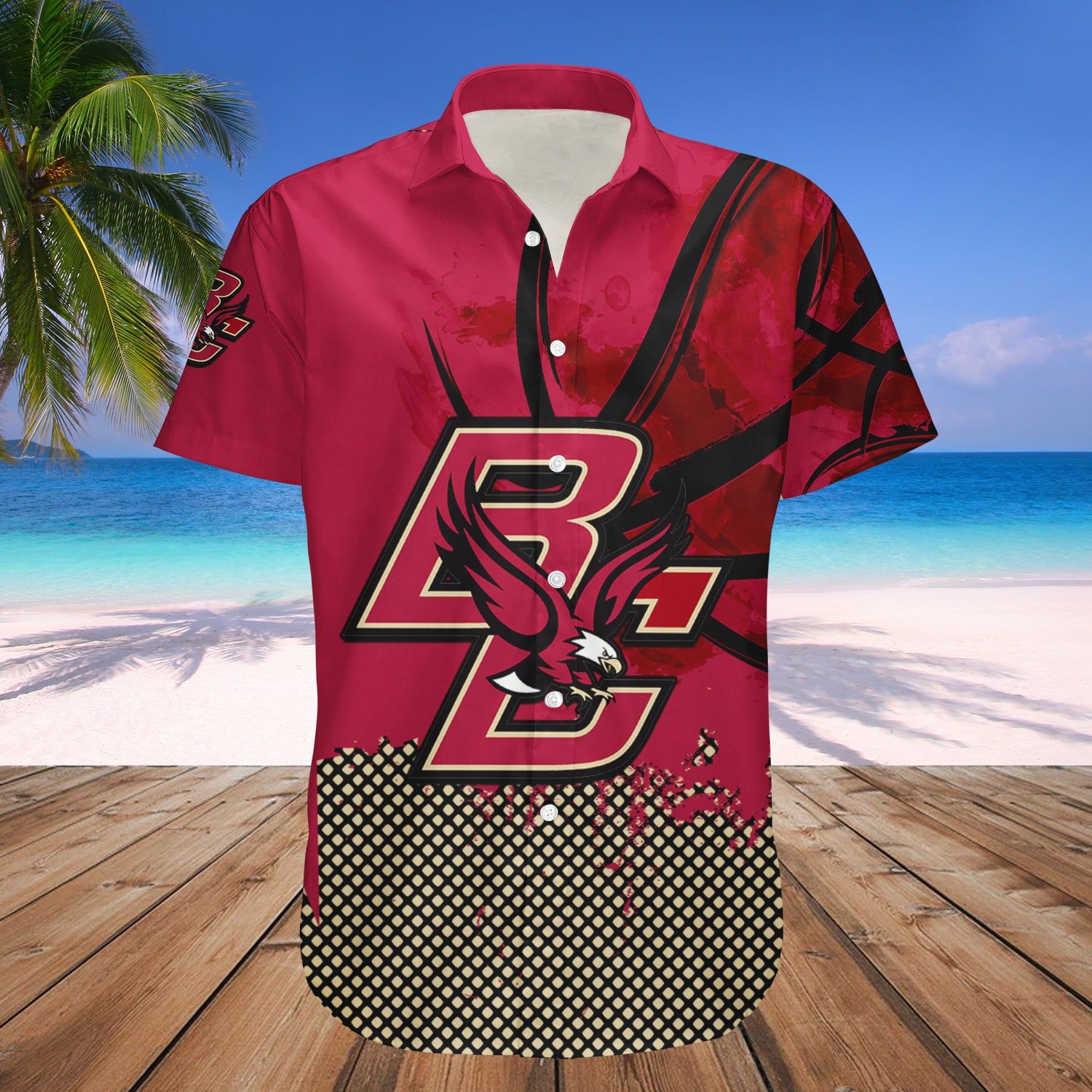 Boston College Eagles Hawaii Shirt Basketball Net Grunge Pattern – NCAA