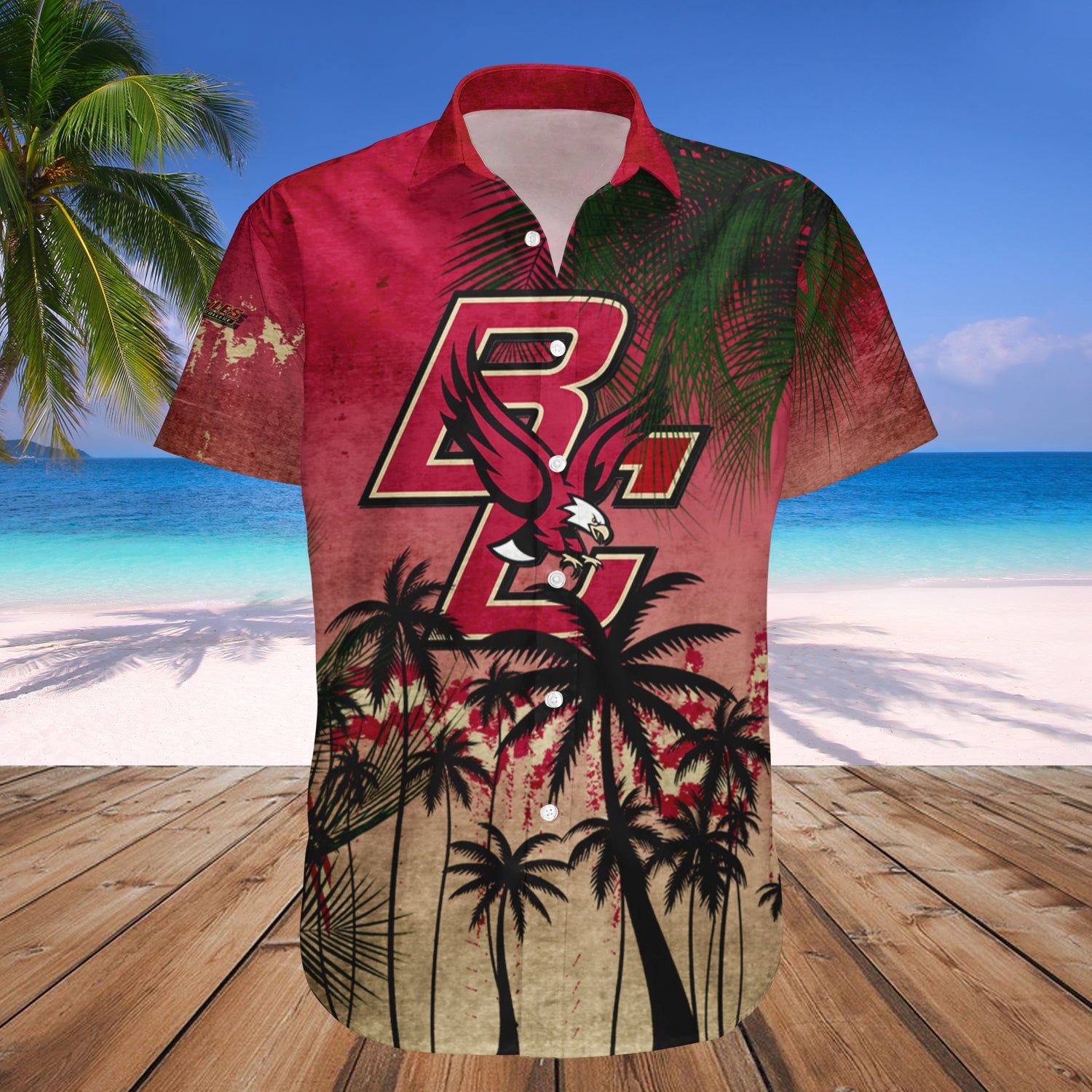 Boston College Eagles Hawaii Shirt Coconut Tree Tropical Grunge – NCAA