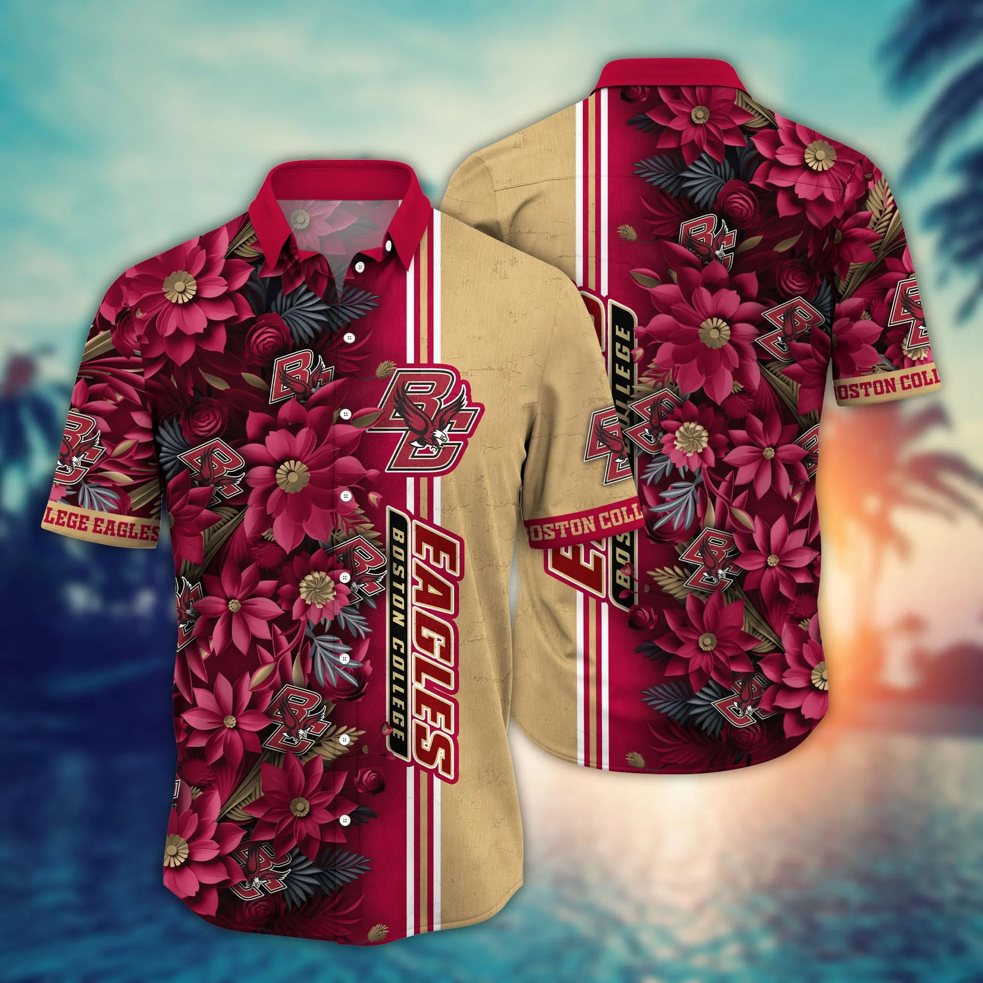 Boston College Eagles NCAA Hawaiian Shirt Custom Summertime Aloha Shirt Boston College Eagles NCAA Hawaiian Shirt Custom Summertime Aloha Shirt