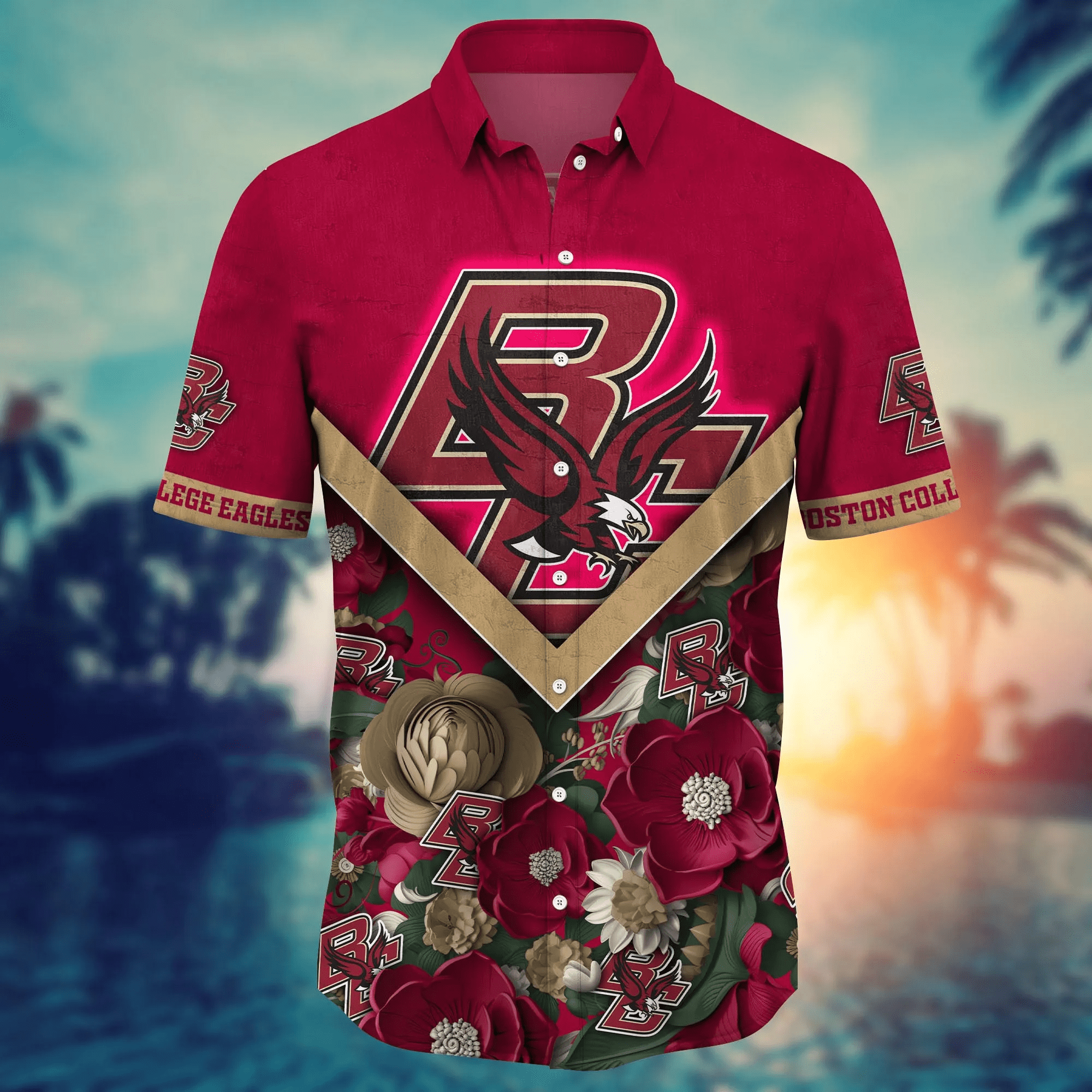 Boston College Eagles NCAA Hawaiian Shirt Custom Sunburn Aloha Shirt