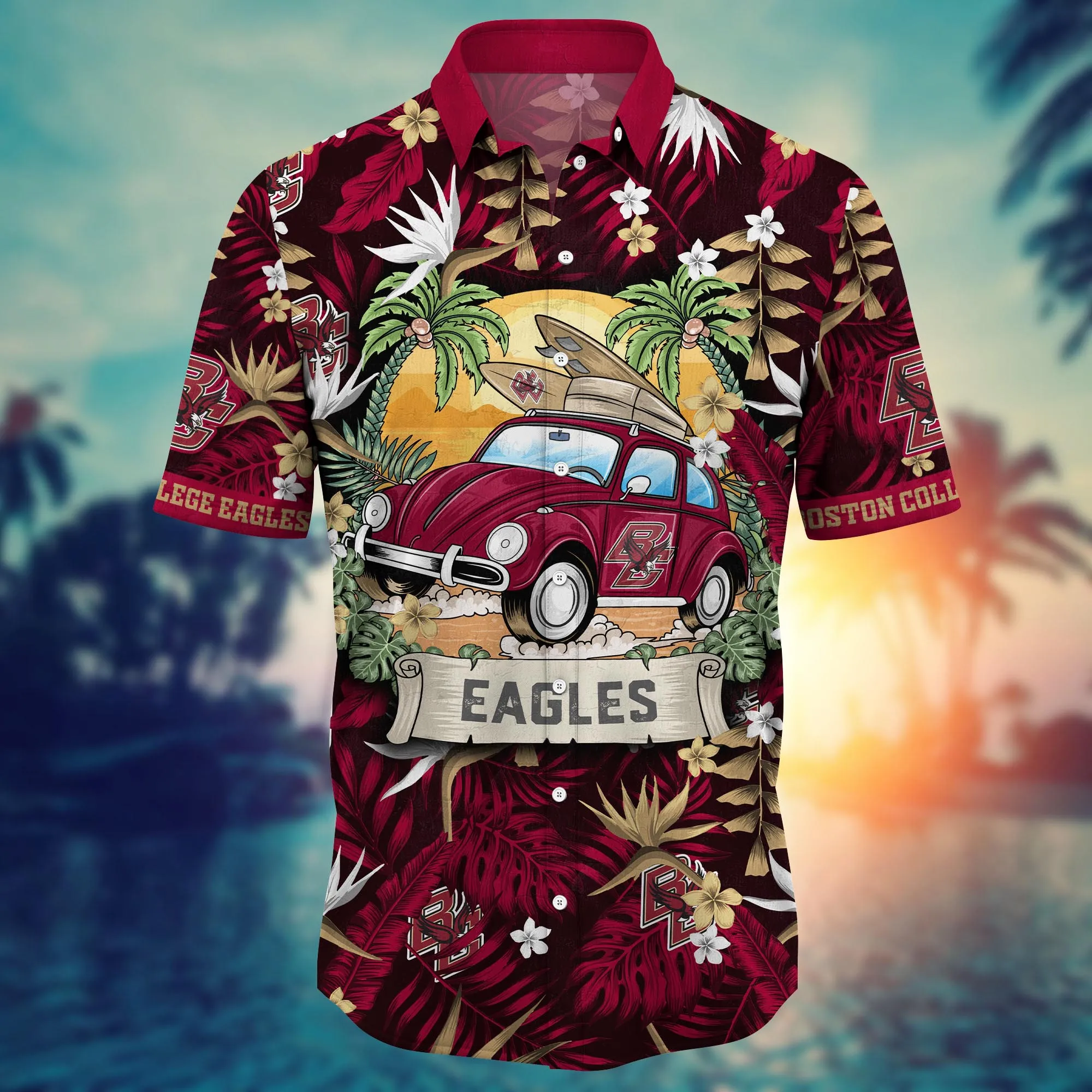 Boston College Eagles NCAA Hawaiian Shirt Flip Flopstime Aloha Shirt