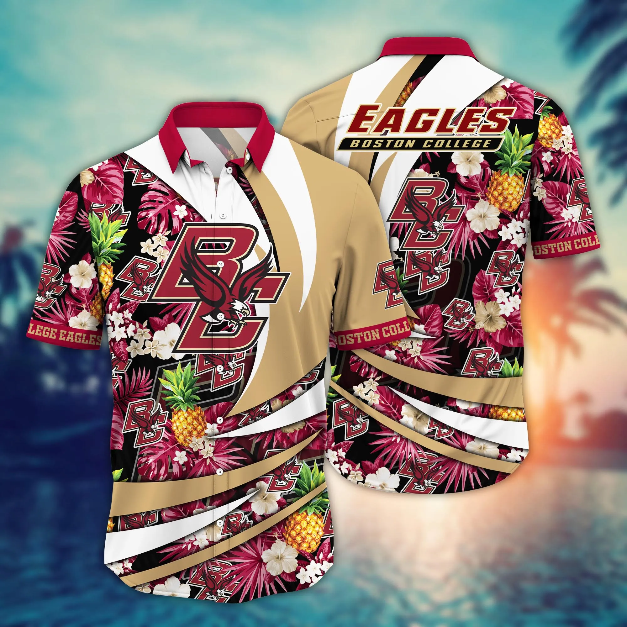 Boston College Eagles NCAA Hawaiian Shirt June Aloha Shirt Boston College Eagles NCAA Hawaiian Shirt June Aloha Shirt