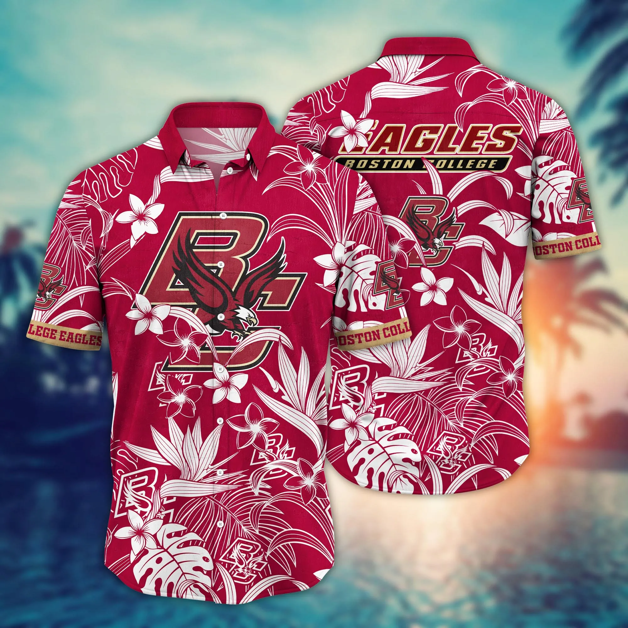 Boston College Eagles NCAA Hawaiian Shirt Straw Hatstime Aloha Shirt Boston College Eagles NCAA Hawaiian Shirt Straw Hatstime Aloha Shirt
