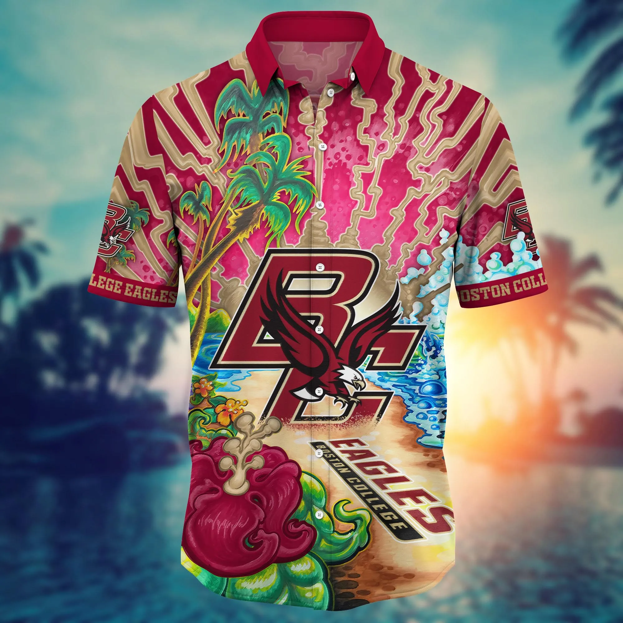 Boston College Eagles NCAA Hawaiian Shirt Water Sportstime Aloha Shirt