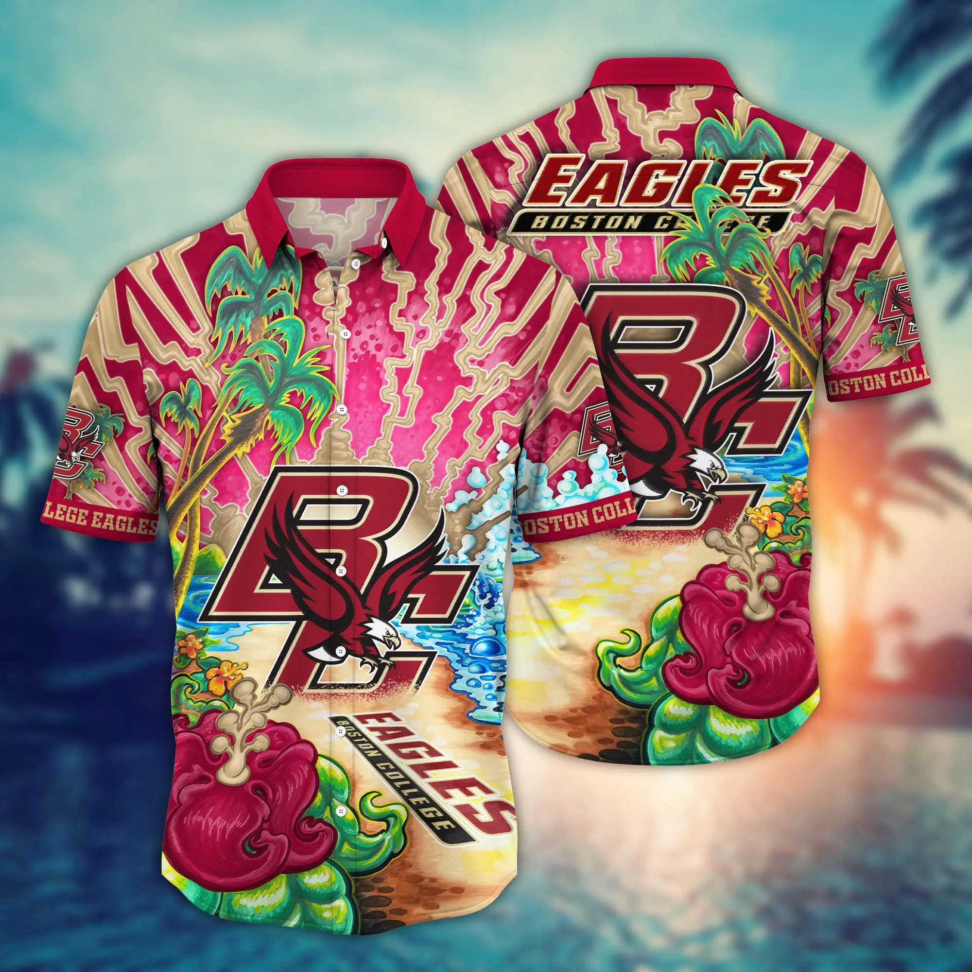 Boston College Eagles NCAA Hawaiian Shirt Water Sportstime Aloha Shirt Boston College Eagles NCAA Hawaiian Shirt Water Sportstime Aloha Shirt