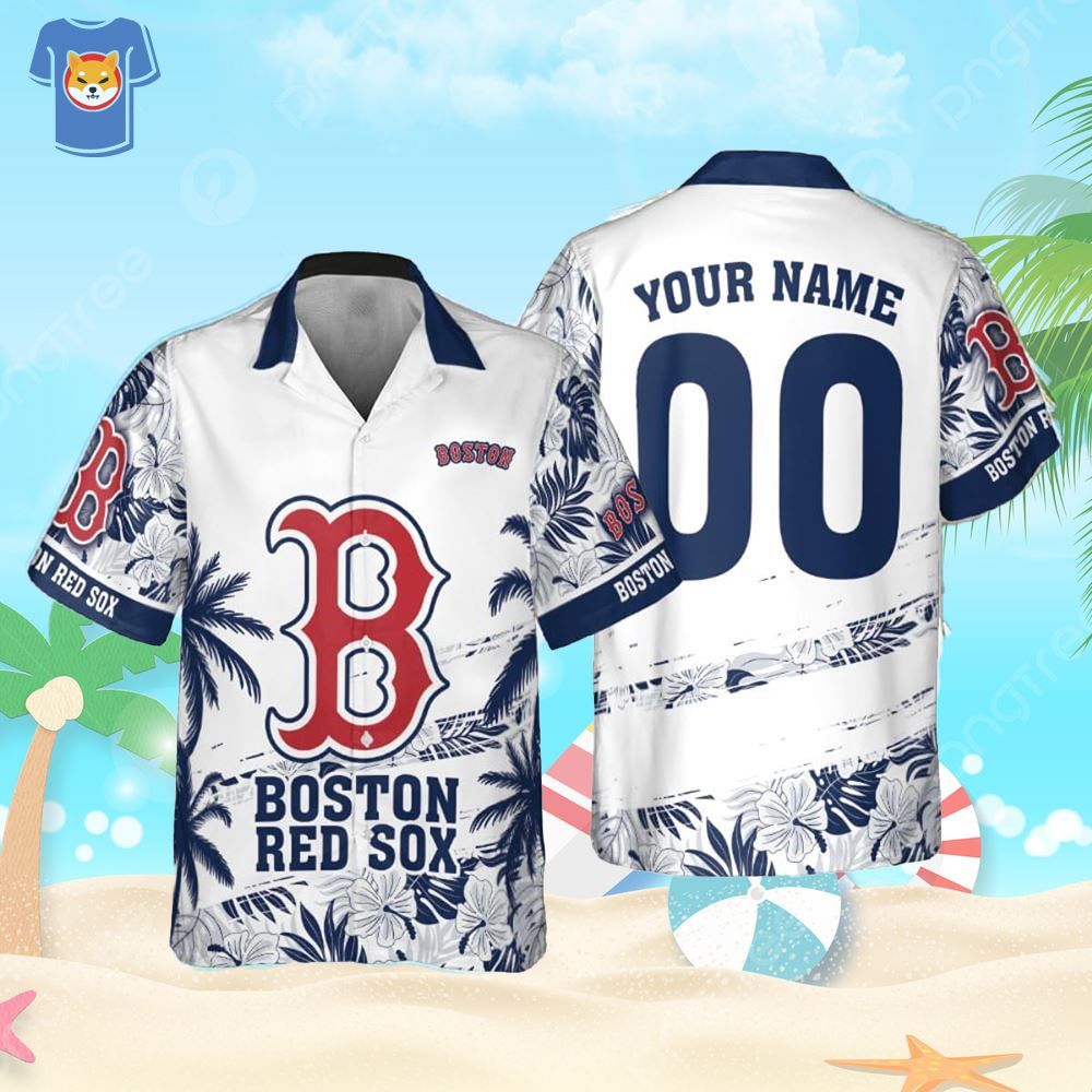 Boston Red Sox MLB Flower Pattern Summer Hawaiian Shirt Personalized Boston Red Sox MLB Flower Pattern Summer Hawaiian Shirt Personalized