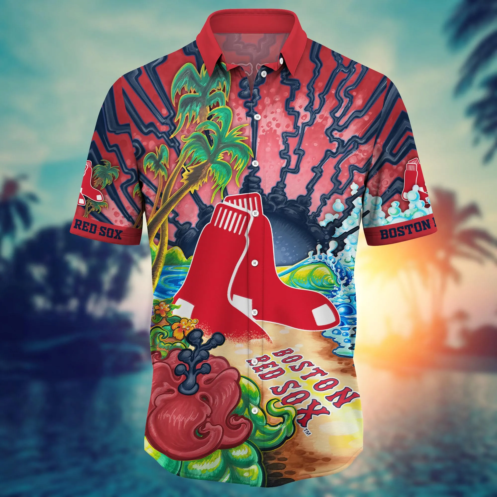 Boston Red Sox MLB Hawaiian Shirt Air Conditioningtime Aloha Shirt