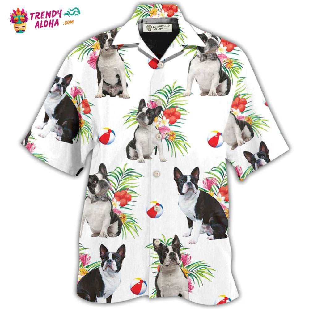 Boston Terrier Dog Ball Tropical Floral Hawaiian Shirt – Trendy Aloha Boston Terrier Dog Ball Tropical Floral Hawaiian Shirt – Trendy Aloha