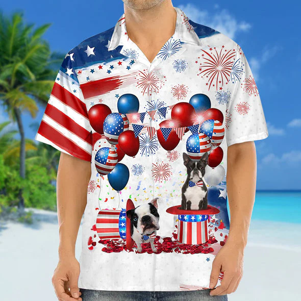 Boston Terrier Independence Day Trendy Hawaiian Shirt For Men And Women, 4Th Of July Trendy Hawaiian Shirt