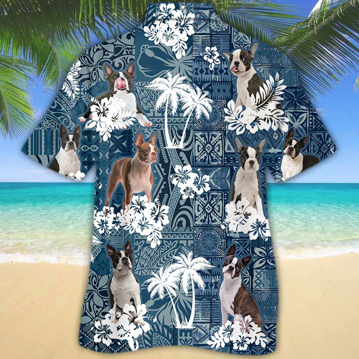Boston Terrier Trendy Hawaiian Shirt, Dog Trendy Hawaiian Shirt Men Women, Short Sleeve Hawaiian Aloha Shirt