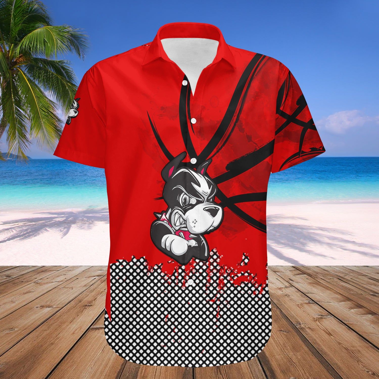 Boston University Terriers Hawaii Shirt Basketball Net Grunge Pattern – NCAA