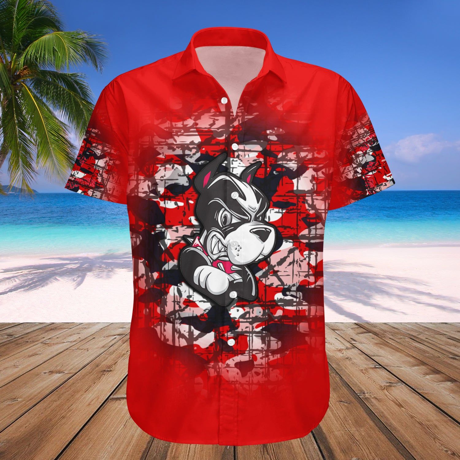 Boston University Terriers Hawaii Shirt Camouflage Vintage – NCAA