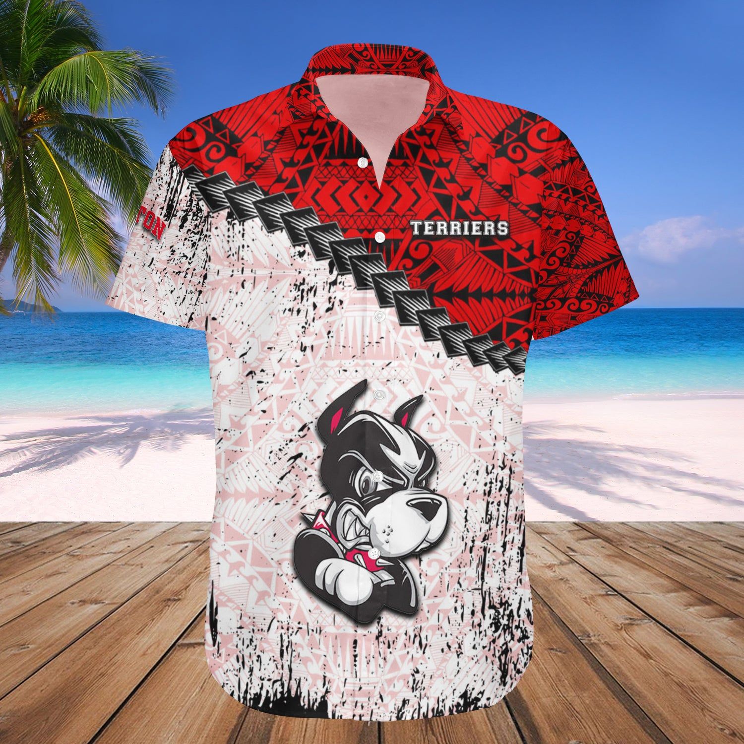 Boston University Terriers Hawaii Shirt Grunge Polynesian Tattoo – NCAA