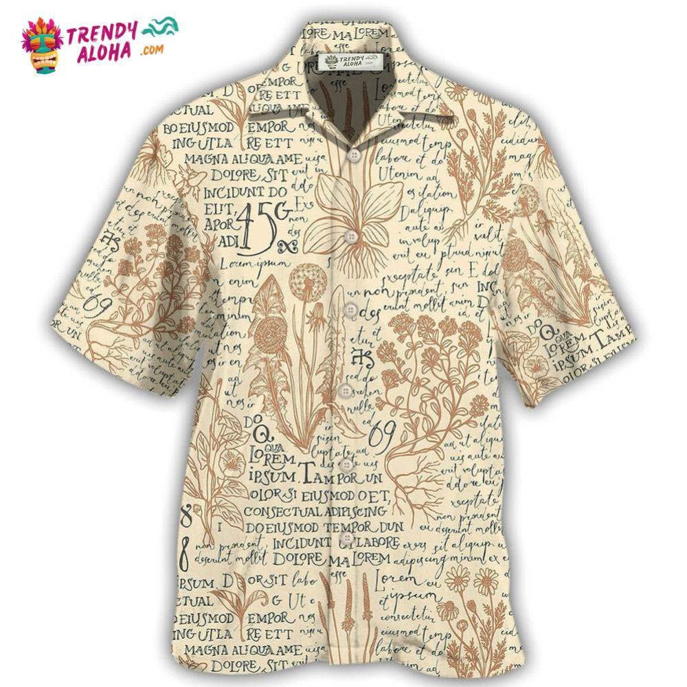 Botany Writing Hawaiian Shirt – Trendy Aloha Botany Writing Hawaiian Shirt – Trendy Aloha