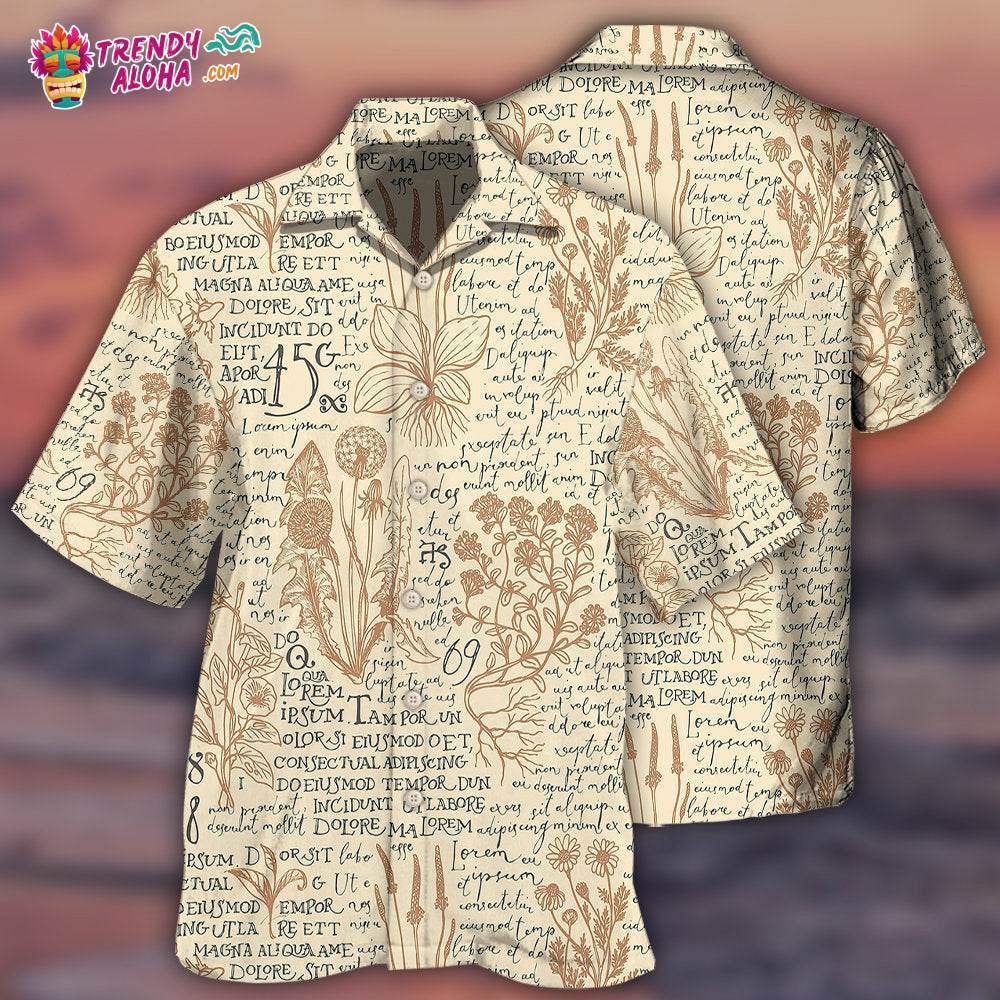 Botany Writing Hawaiian Shirt – Trendy Aloha