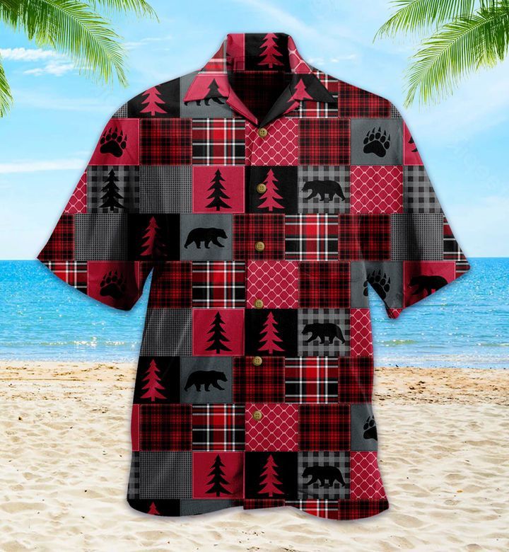 Boulder Bear Red Hawaiian Shirt 3D Summer Gifts