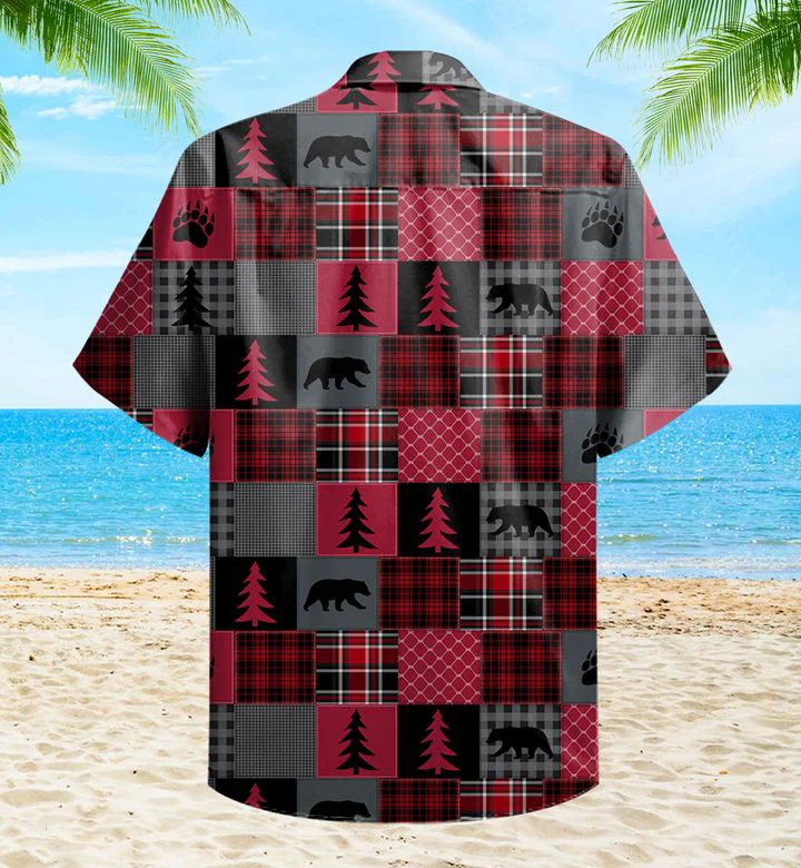 Boulder Bear Red Trendy Hawaiian Shirt 3D Summer Gifts