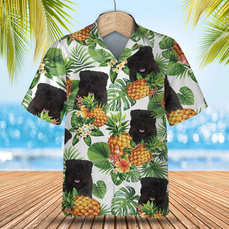 Bouvier Tropical Pattern Trendy Hawaiian Shirt, Dog Trendy Hawaiian Shirt, Summer Gift For Men And Women
