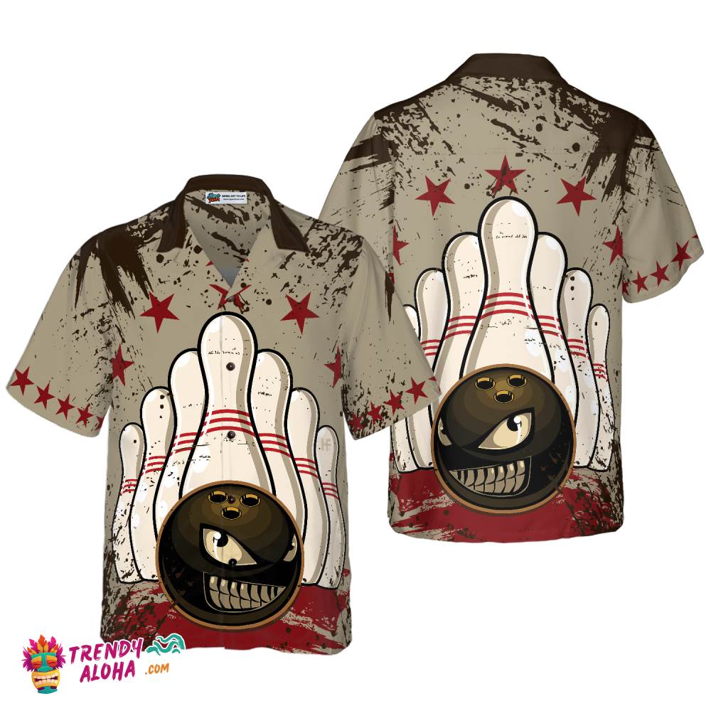 Bowling Ball Vintage Background Hawaiian Shirt Bowling Ball Vintage Background Hawaiian Shirt