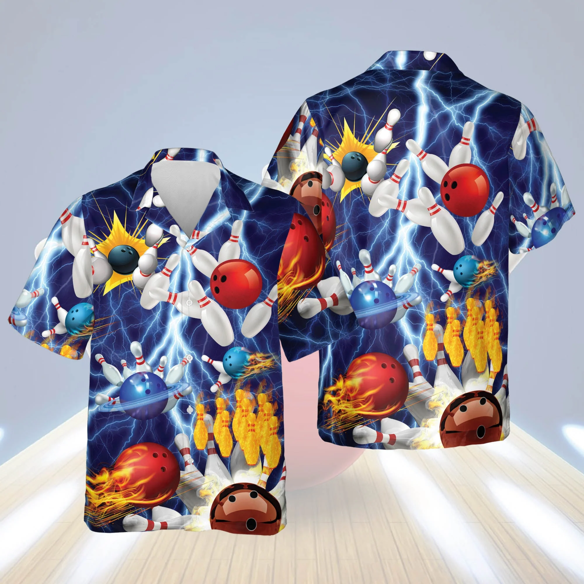 Bowling Button-Down Short Sleeve Trendy Hawaiian Shirt, Bowling Trendy Hawaiian Shirt For Men Bowling Button-Down Short Sleeve Trendy Hawaiian Shirt, Bowling Trendy Hawaiian Shirt For Men