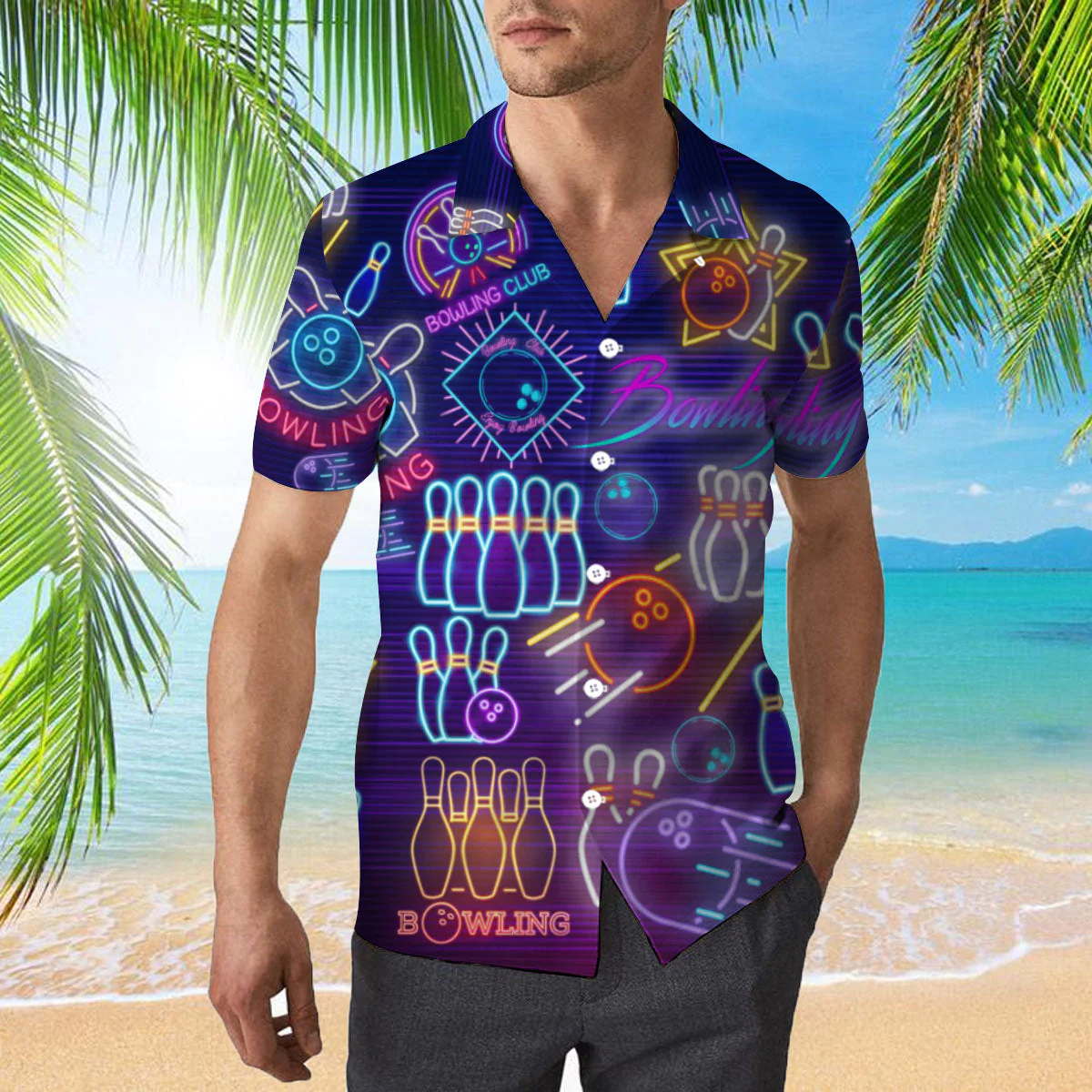 Bowling Club Neon Trendy Hawaiian Shirt