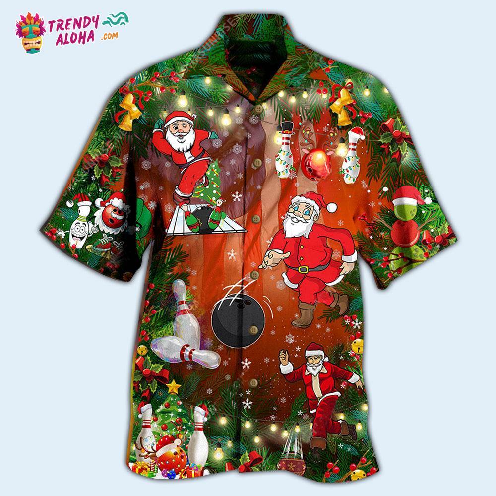 Bowling Do You Wanna Solo Bowling With Santa Claus Christmas Hawaiian Shirt – Trendy Aloha