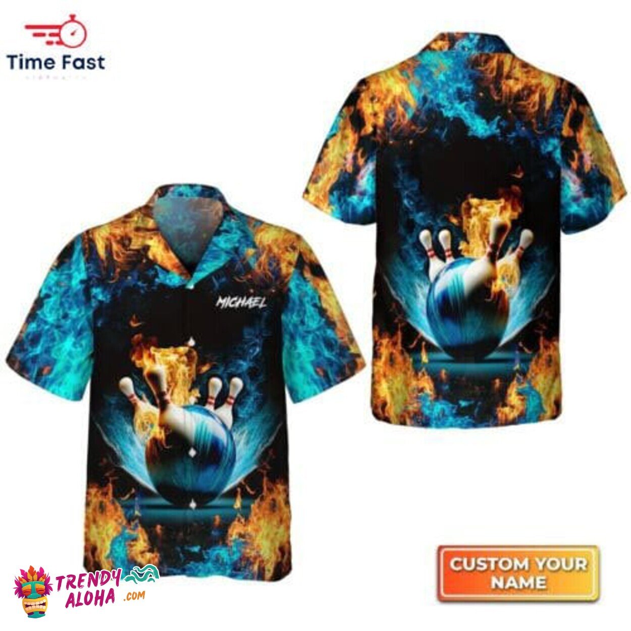 Bowling Enthusiasts Hawaiian 3D Team Player Shirt Unisex S to 5XL