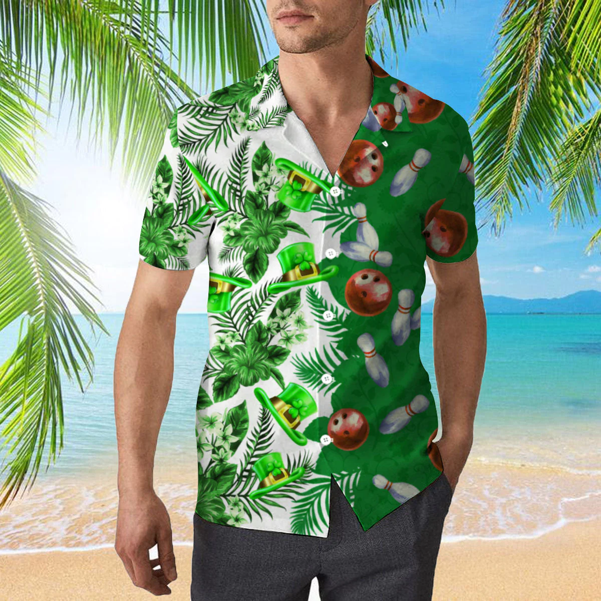Bowling Floral St Patricks Day Trendy Hawaiian Shirt