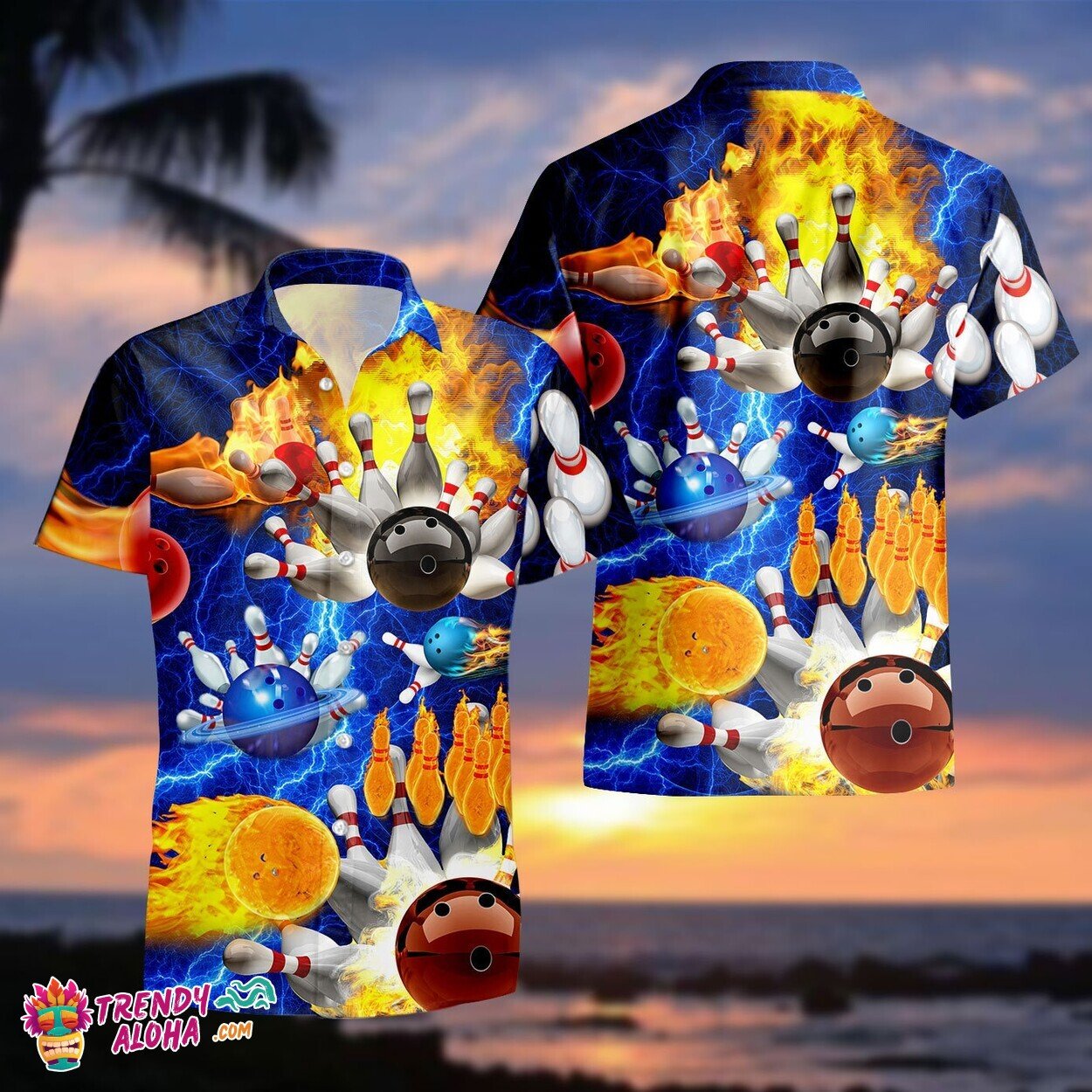Bowling Fun Right When Its Needed Mens Aloha Beach Party Shirt