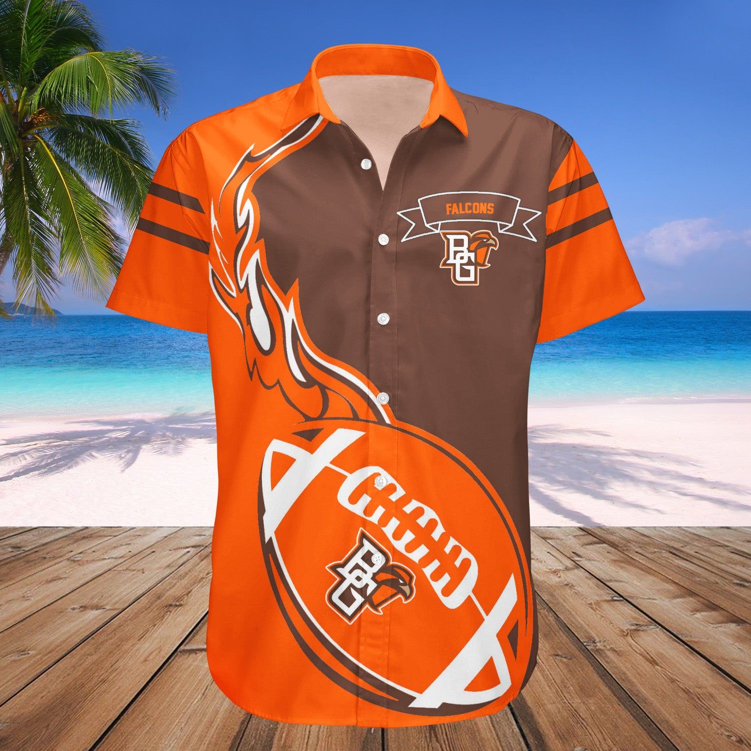 Bowling Green Falcons Hawaii Shirt Flame Ball – NCAA